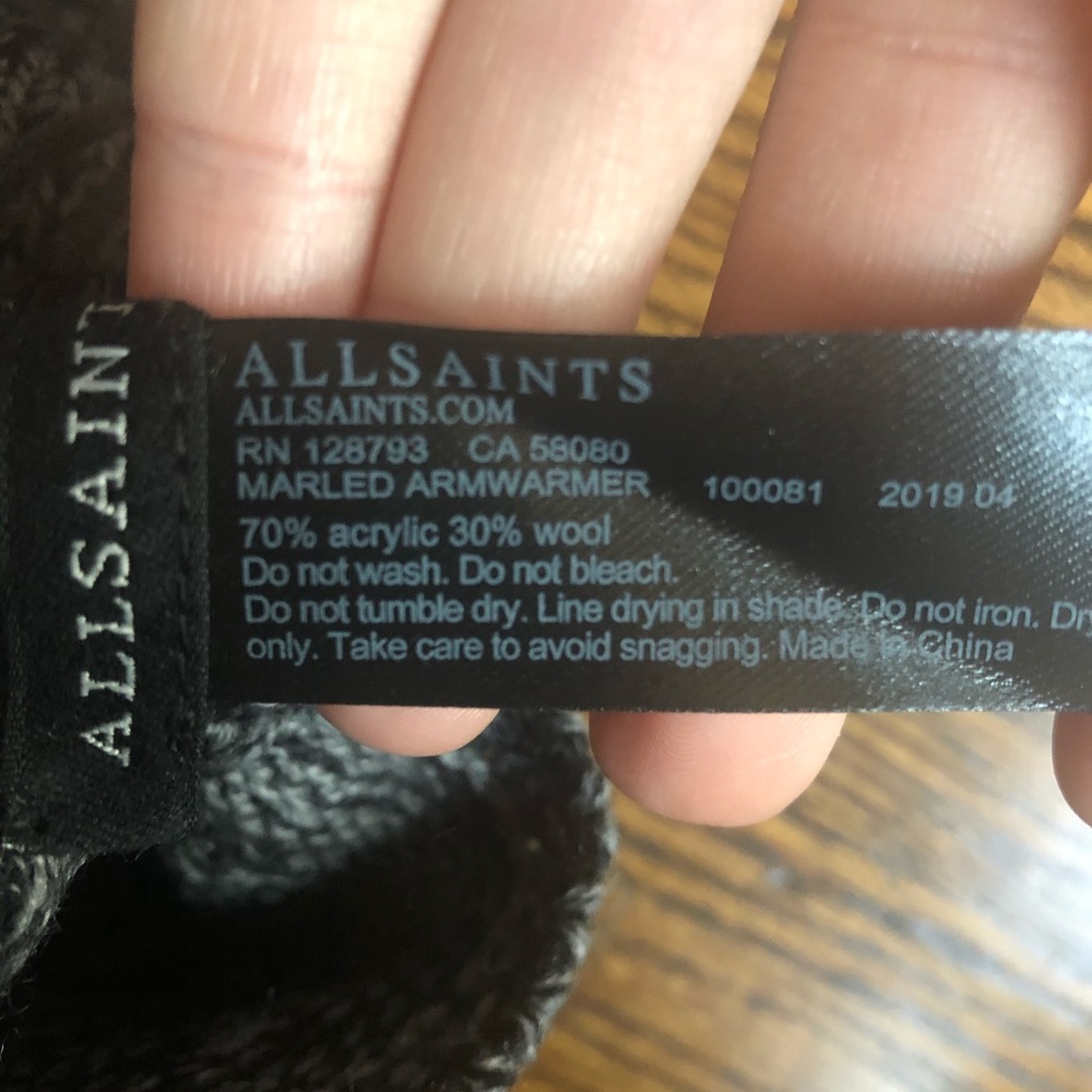 All Saints Marled Armwarmer Grey Marl New - Picture 6 of 6